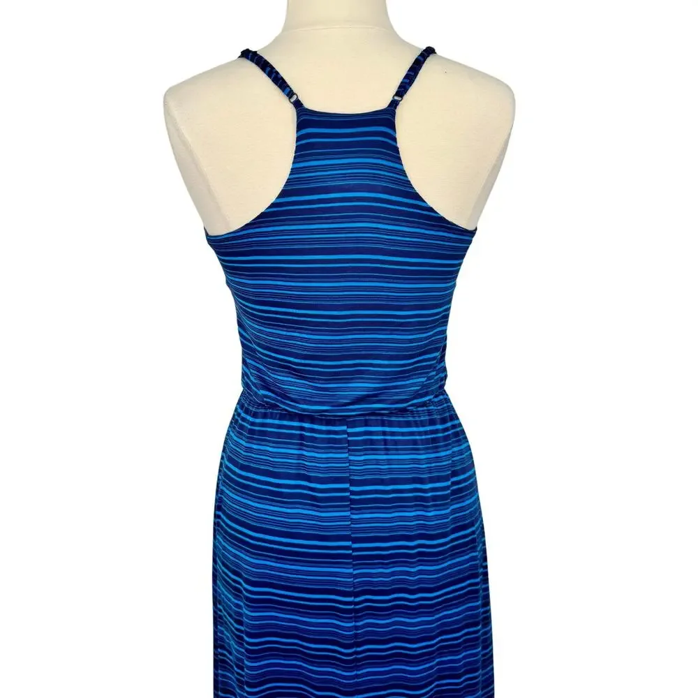 Lauren Conrad Womens Blue Striped Racerback Maxi Dress Size Small Casual Resort